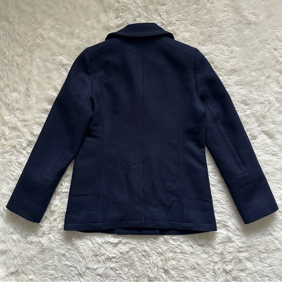J. Crew Jacket The 2008 Andover Peacoat Italian Wool Gold Buttons Navy 6 - Picture 3 of 13